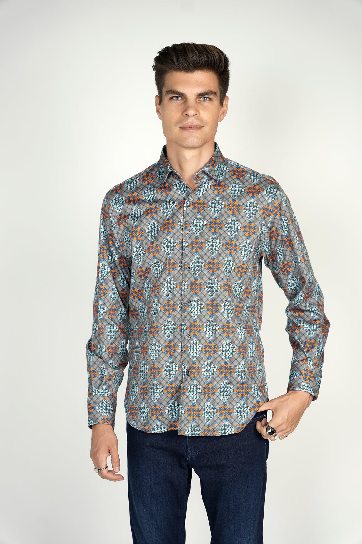 Grey Teal Shirt Signature Collection