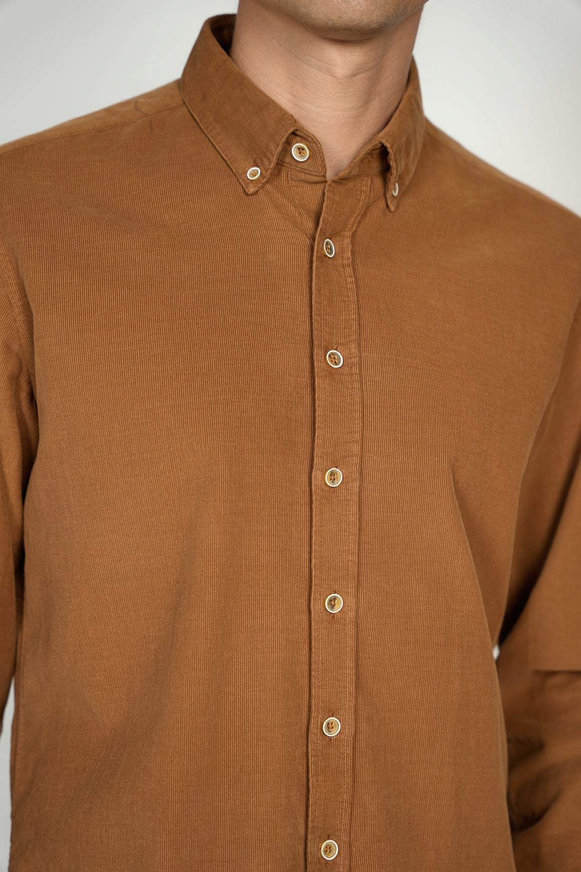 LEO Camel Corduroy King Cotton Shirt