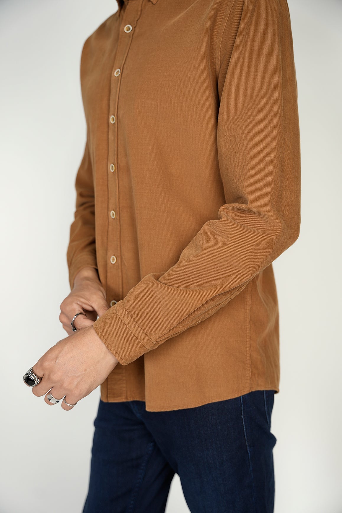 LEO Camel Corduroy King Cotton Shirt