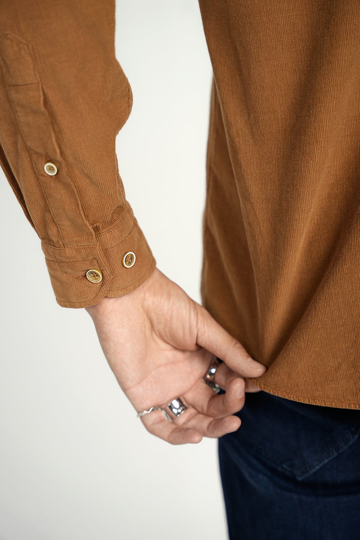 LEO Camel Corduroy King Cotton Shirt