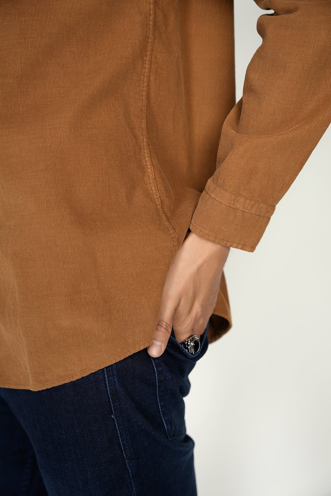LEO Camel Corduroy King Cotton Shirt