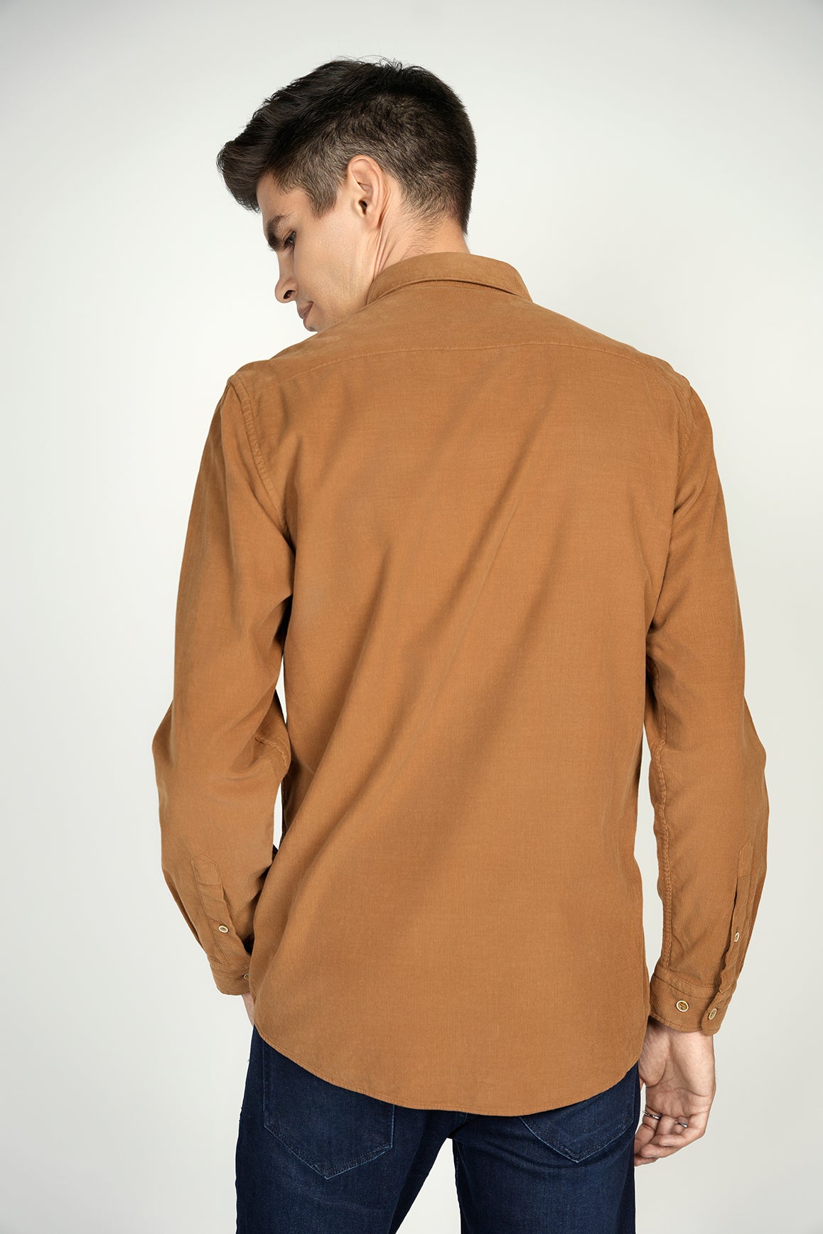 LEO Camel Corduroy King Cotton Shirt