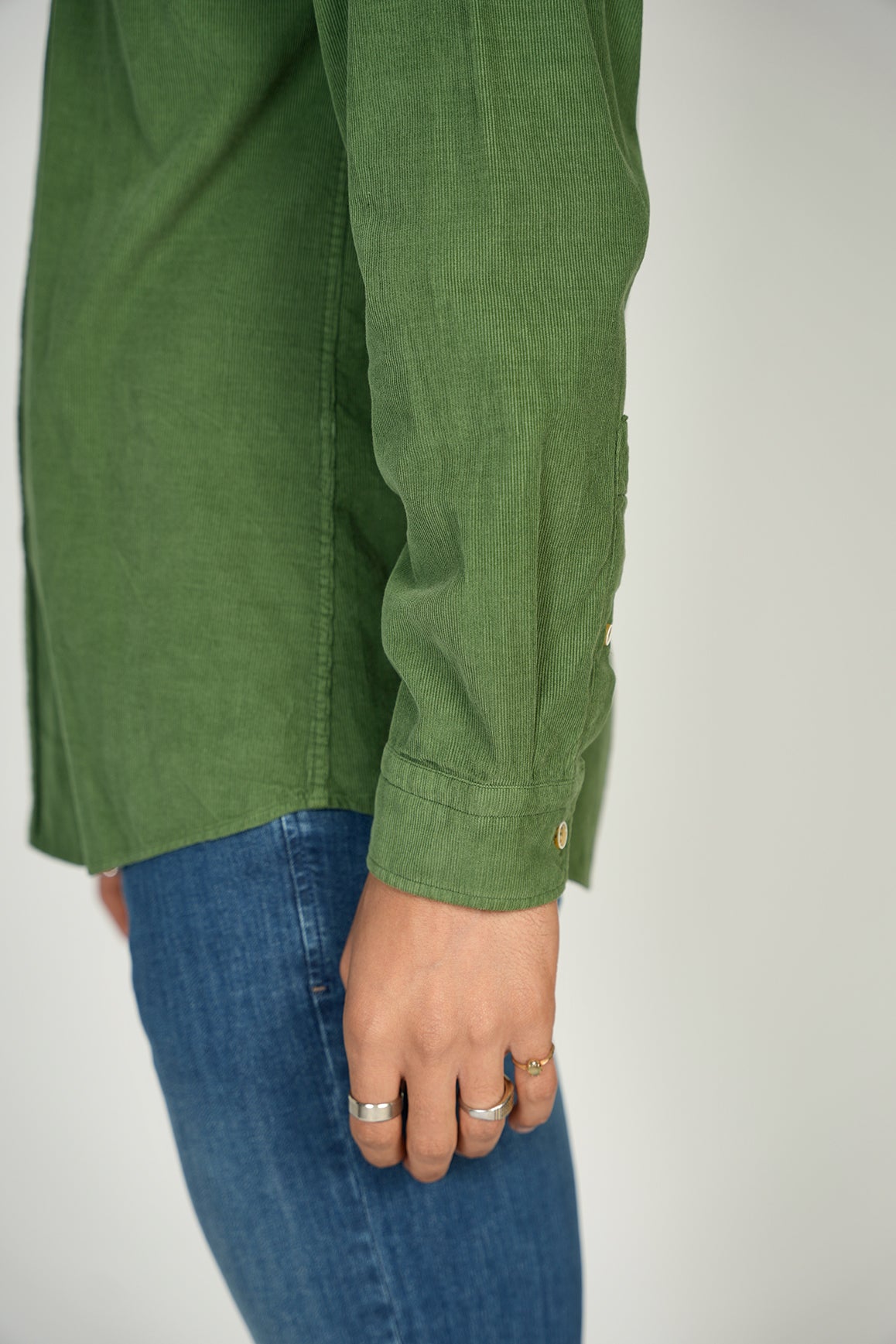 LEO Green Corduroy King Cotton Shirt