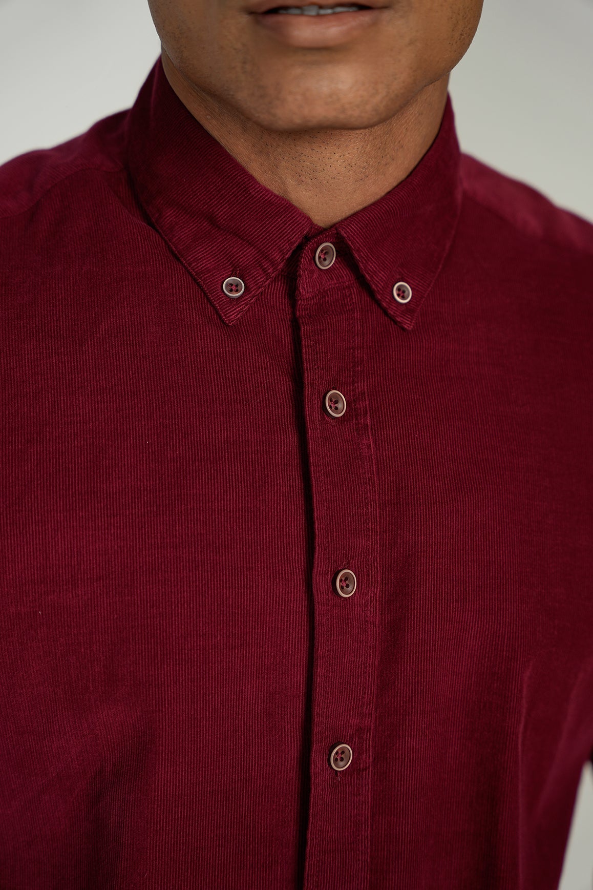 LEO Red Corduroy King Cotton Shirt