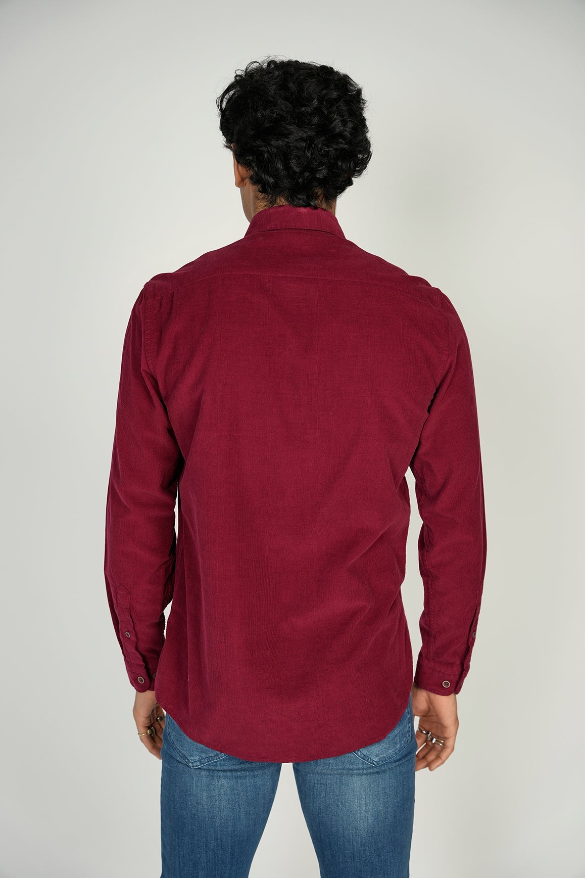 LEO Red Corduroy King Cotton Shirt