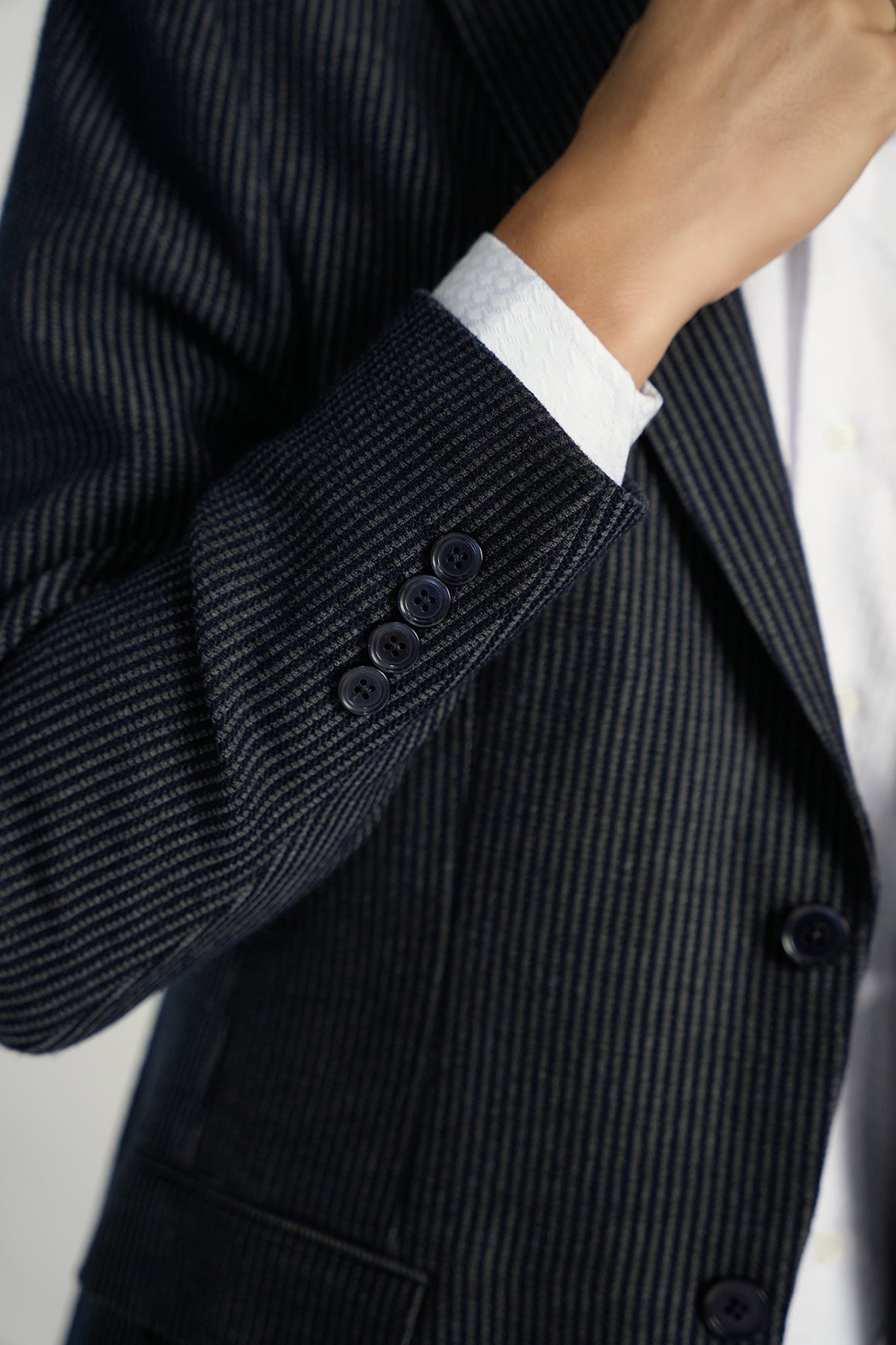 Navy Striped Knit Sport Coat