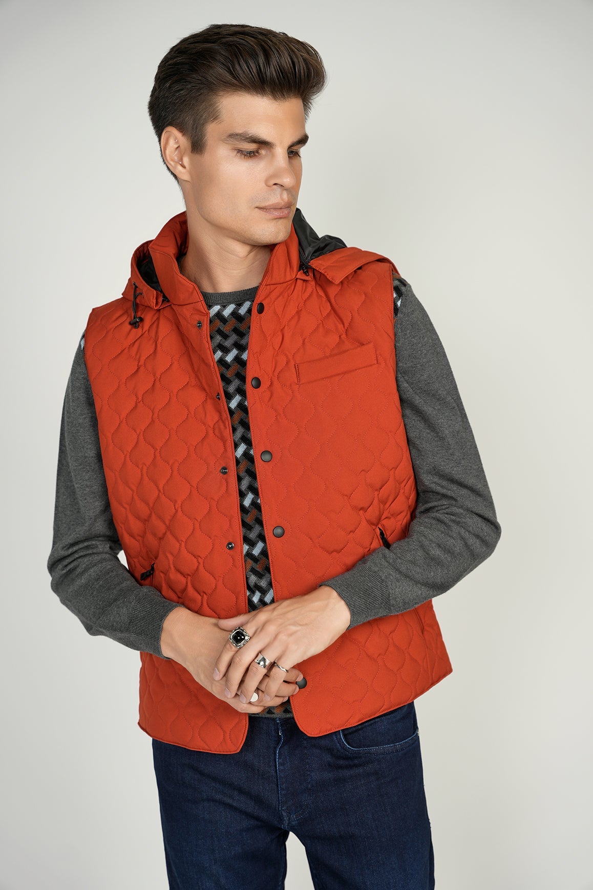 Orange Waterproof Quilted Vest