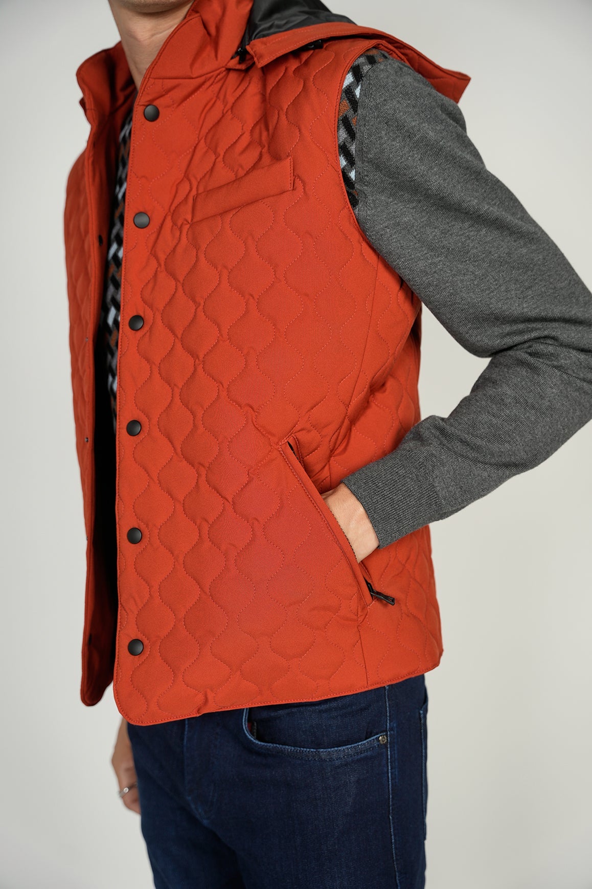 Orange Waterproof Quilted Vest