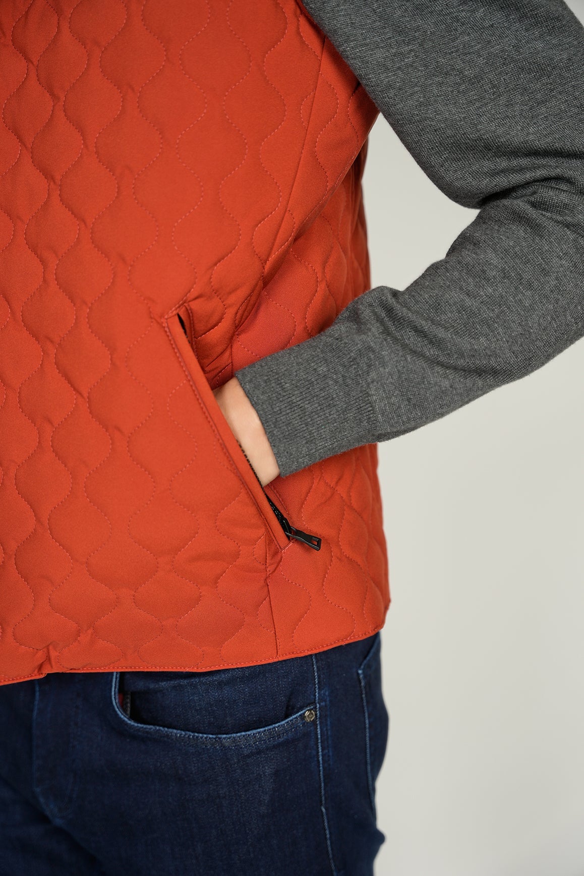 Orange Waterproof Quilted Vest