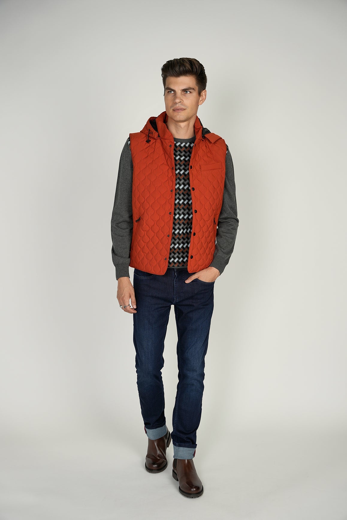 Orange Waterproof Quilted Vest