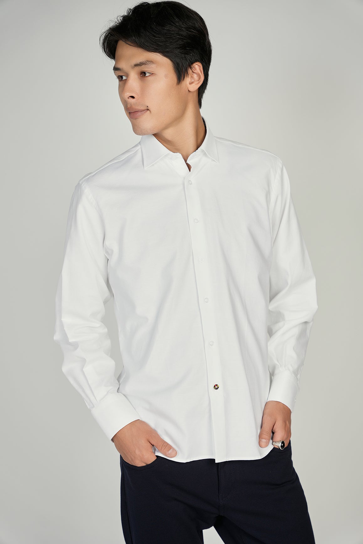 White Jacquard Shirt Signature Collection (Big & Tall)
