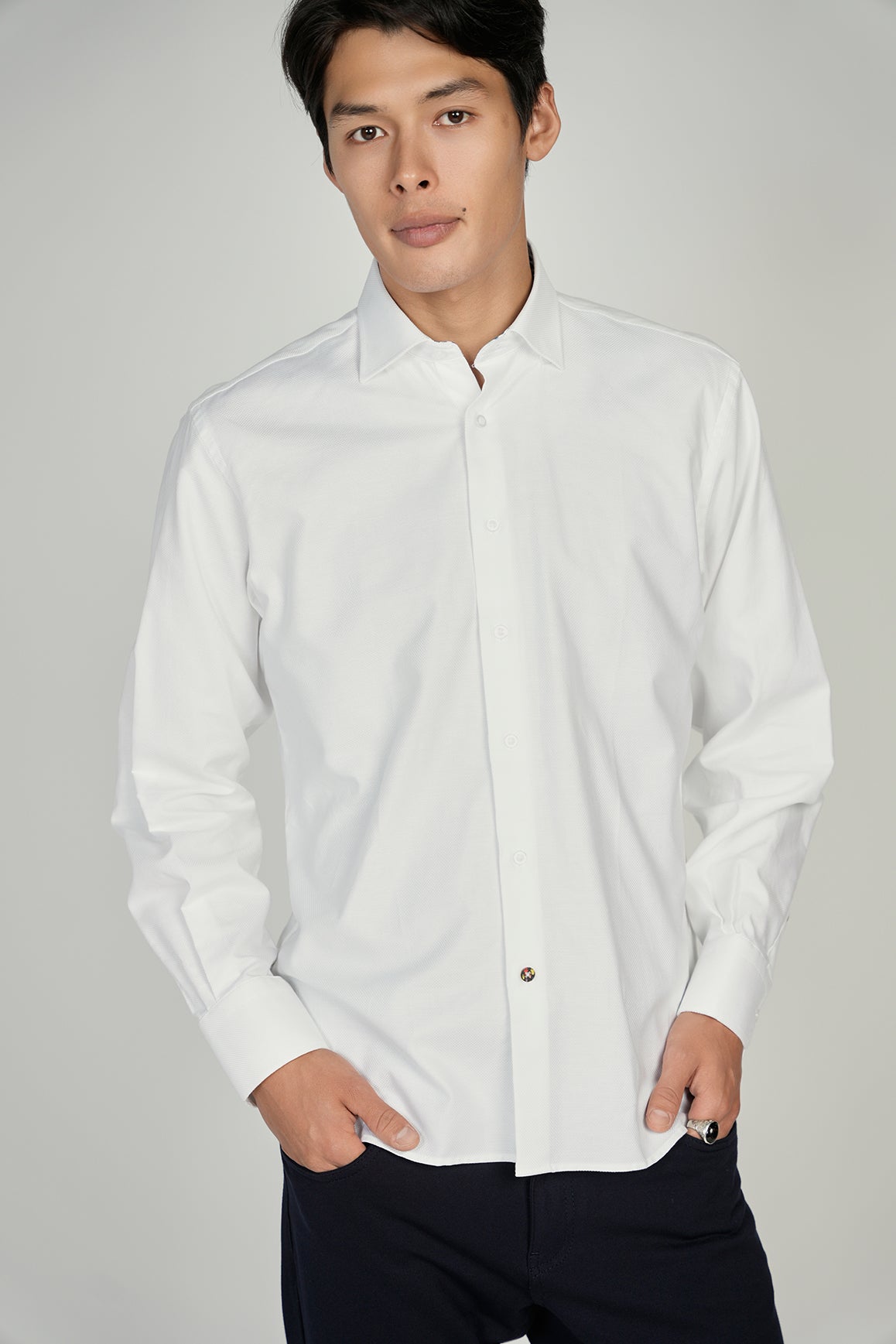 White Jacquard Shirt Signature Collection (Big & Tall)