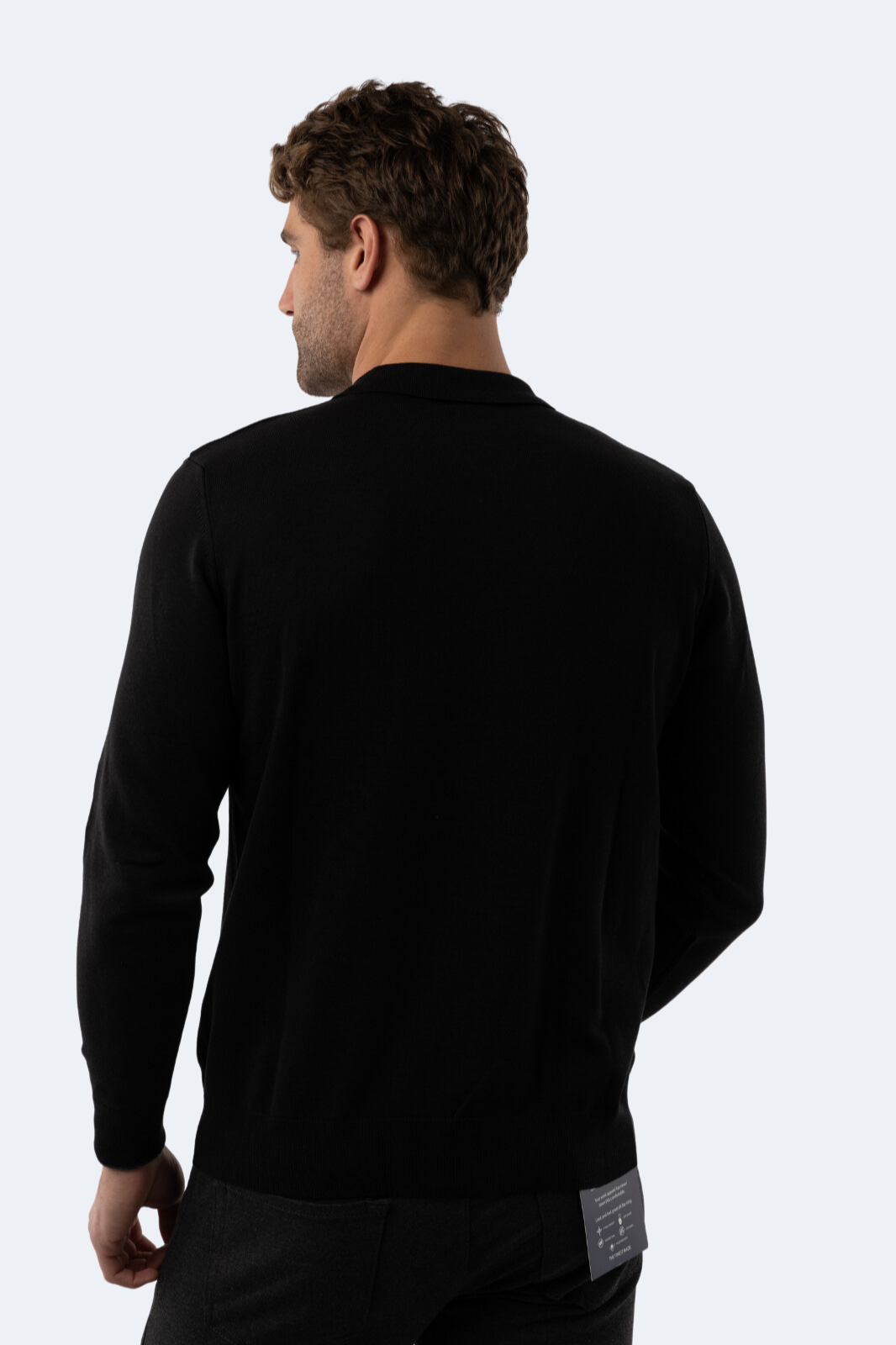 Black Buttoned-down Knit Cardigan