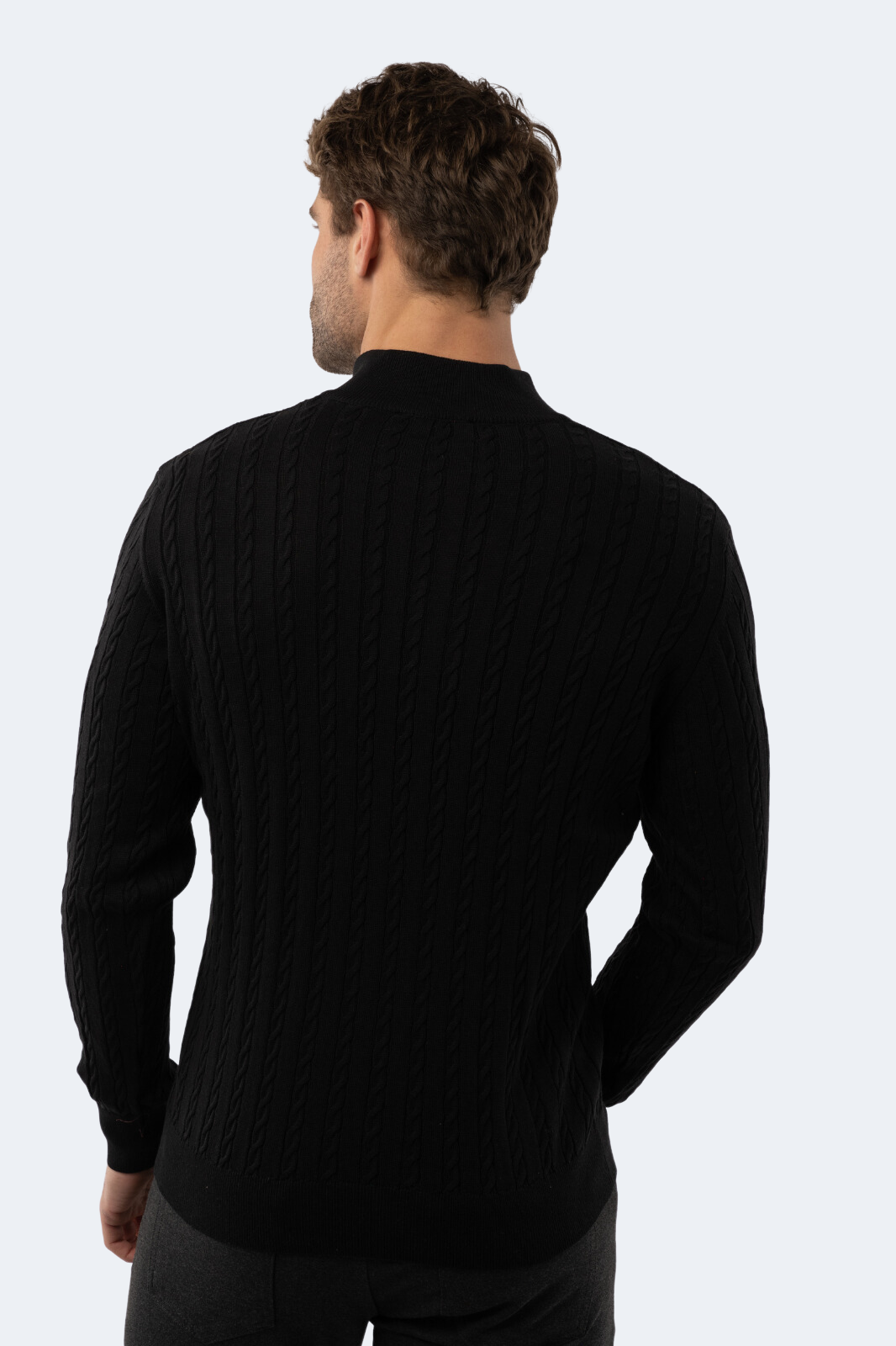 Black Knit Quarter Zip