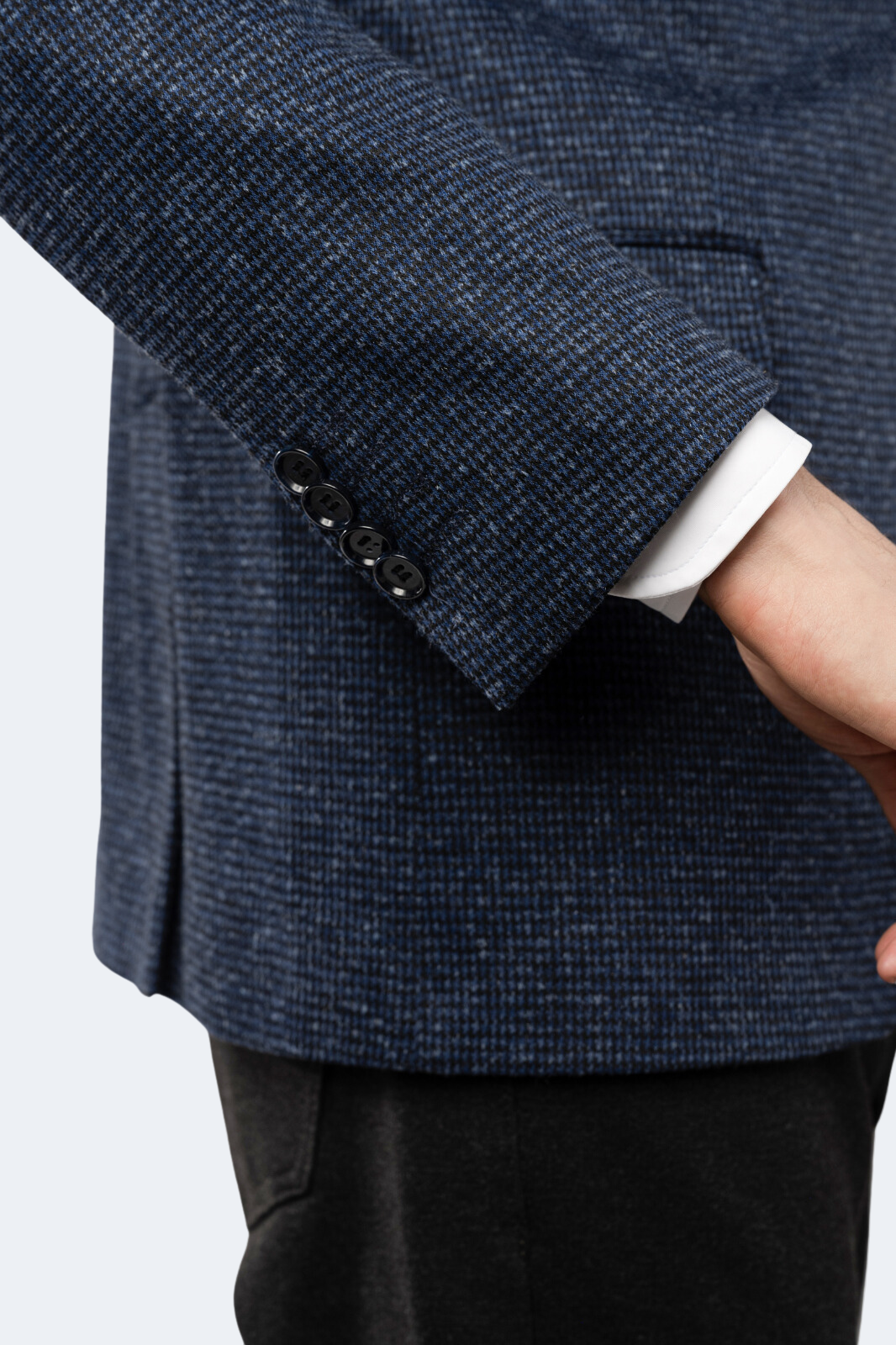 Blue and Black Houndstooth Sport Coat