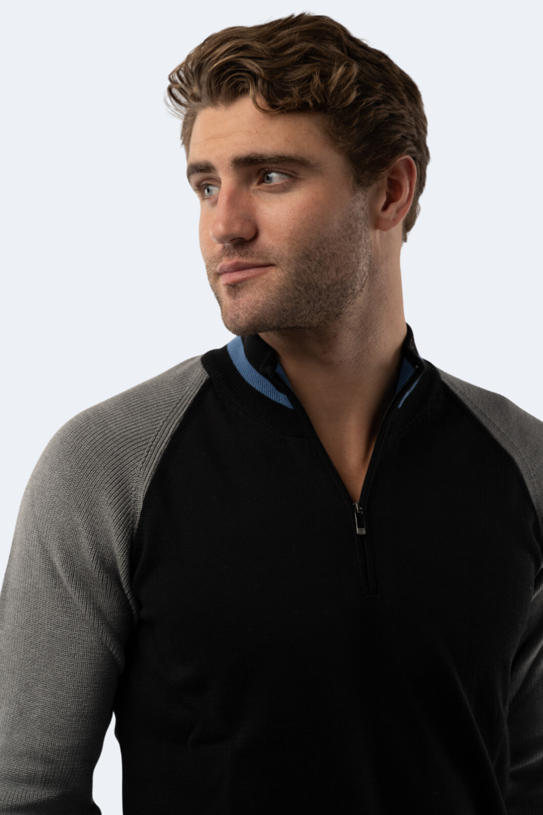 Grey-Black Quarter Zip