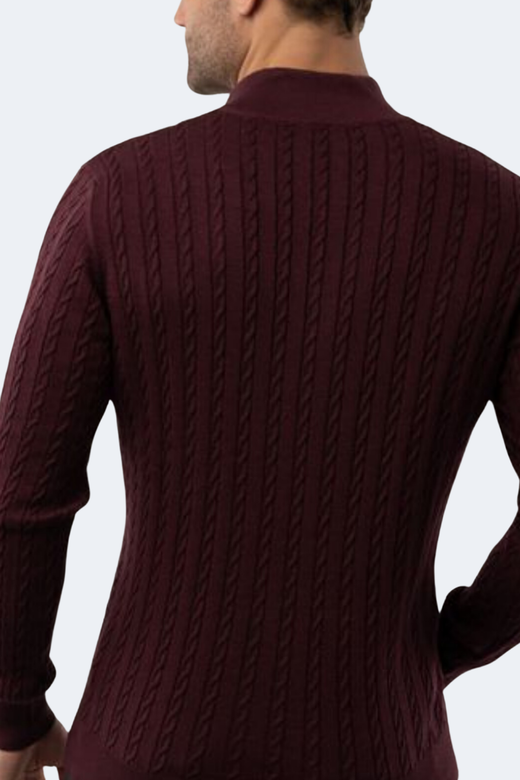 Melange Burgundy Knit Quarter Zip