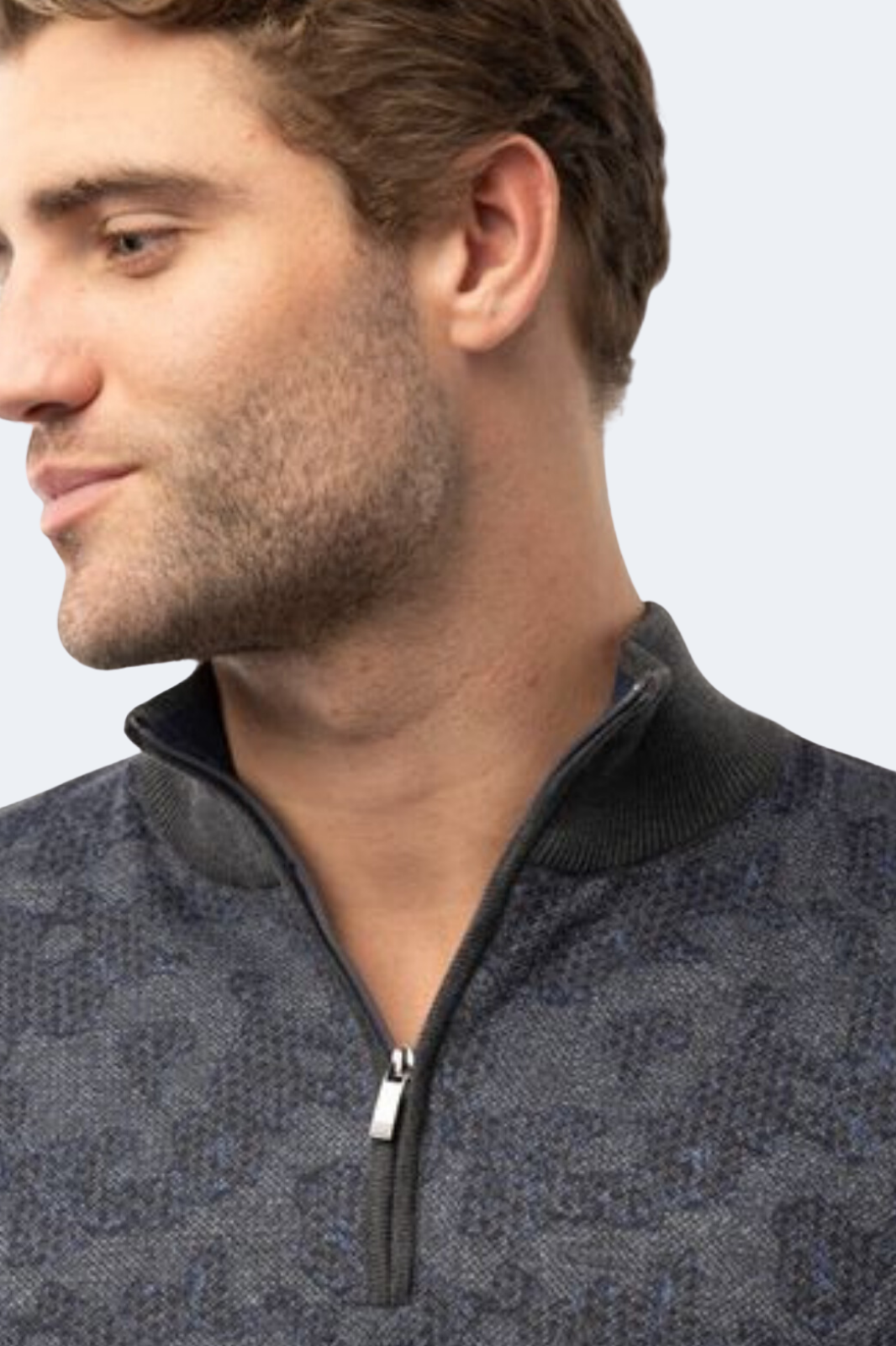 Melange Dark Grey Camo Quarter Zip