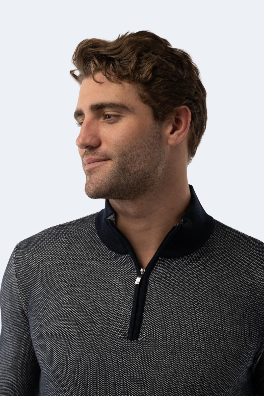 Melange Dark Grey Quarter Zip