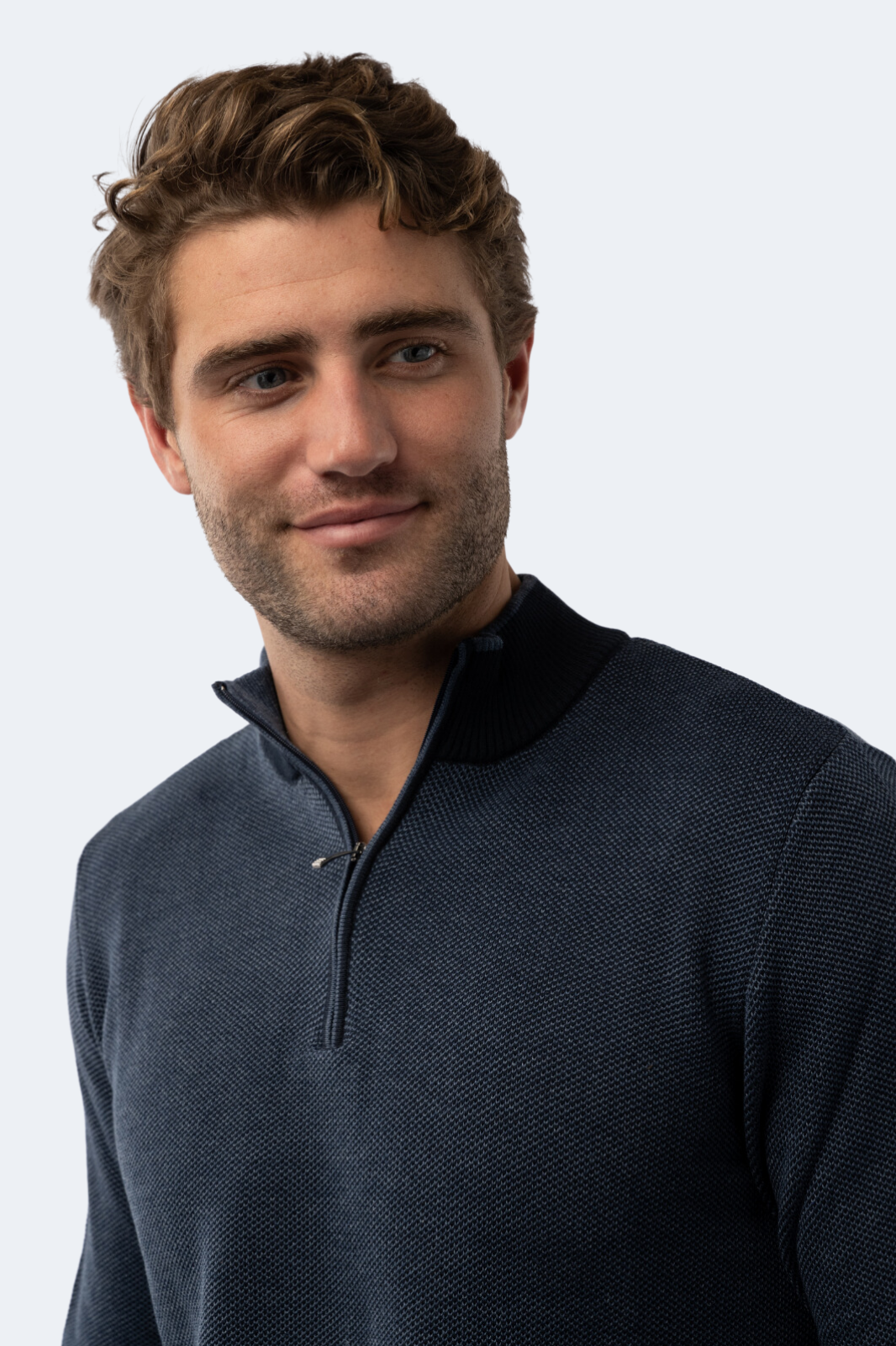 Melange Dark Indigo Quarter Zip