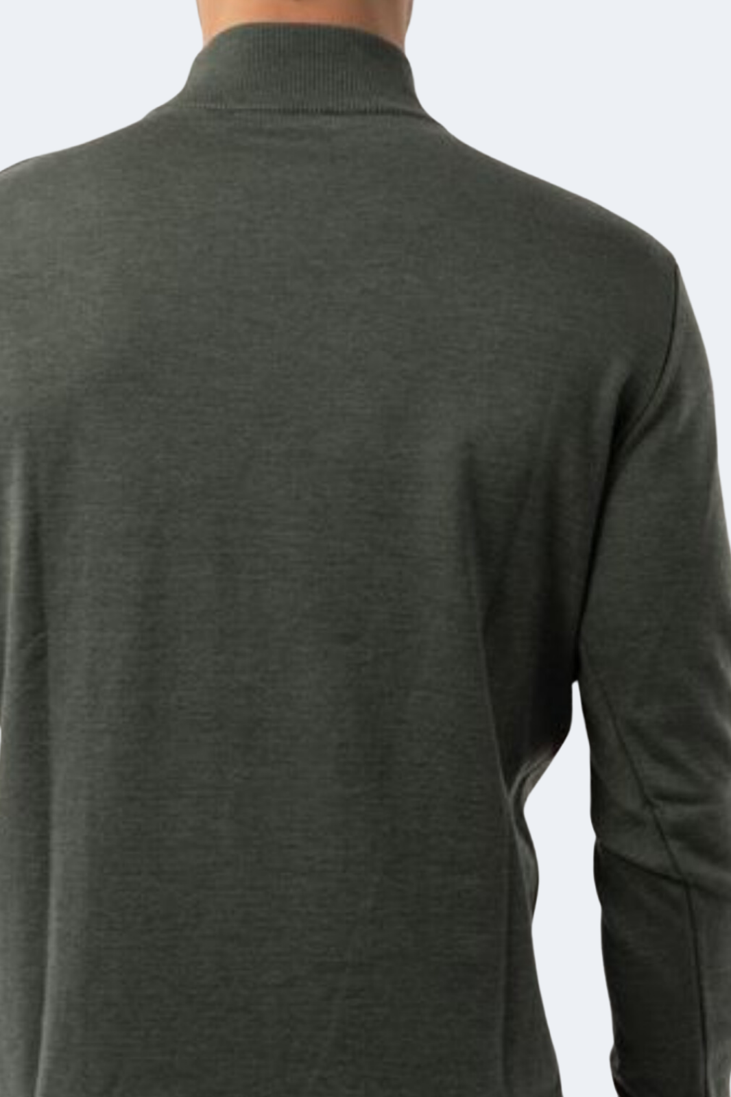 Melange Khaki Mockneck Sweater