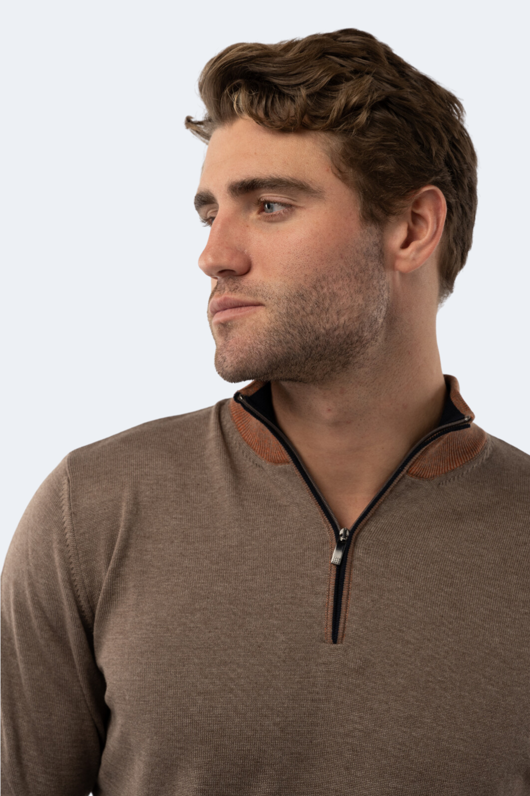 Melange Mink and Chestnut Quarter Zip