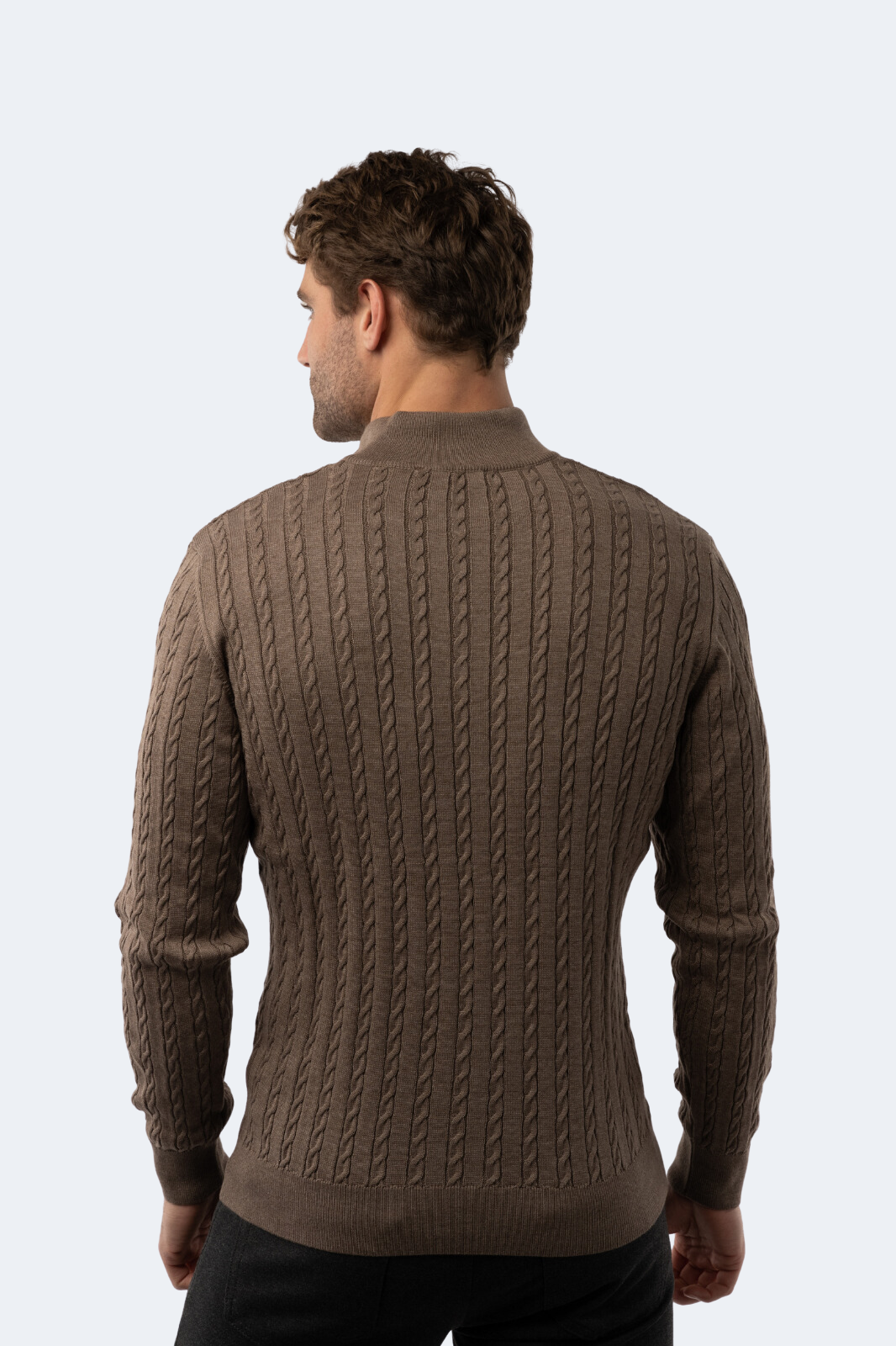Melange Mink Knit Quarter Zip