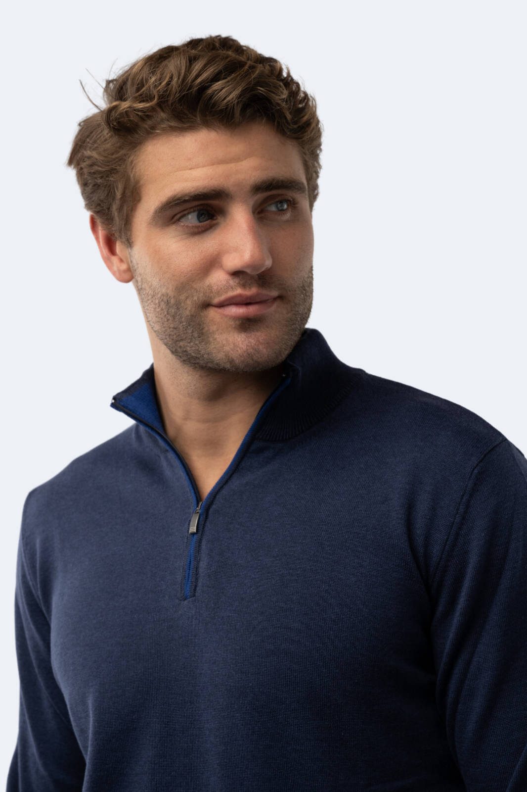 Melange Navy Quarter Zip