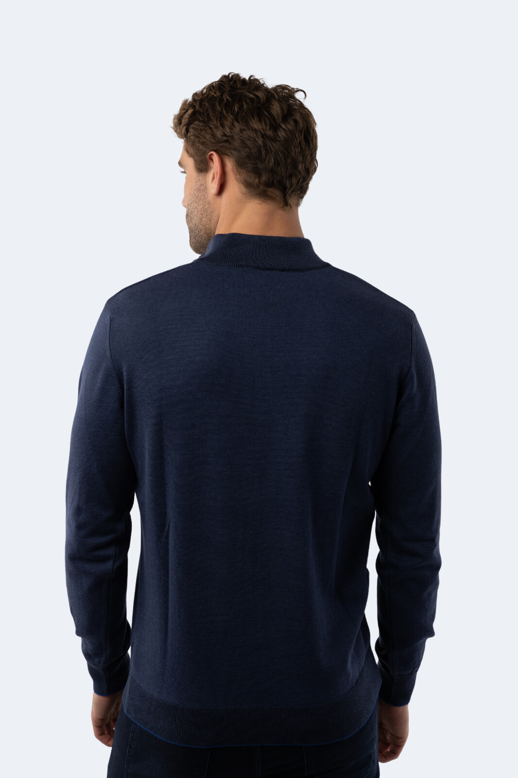 Melange Navy Quarter Zip
