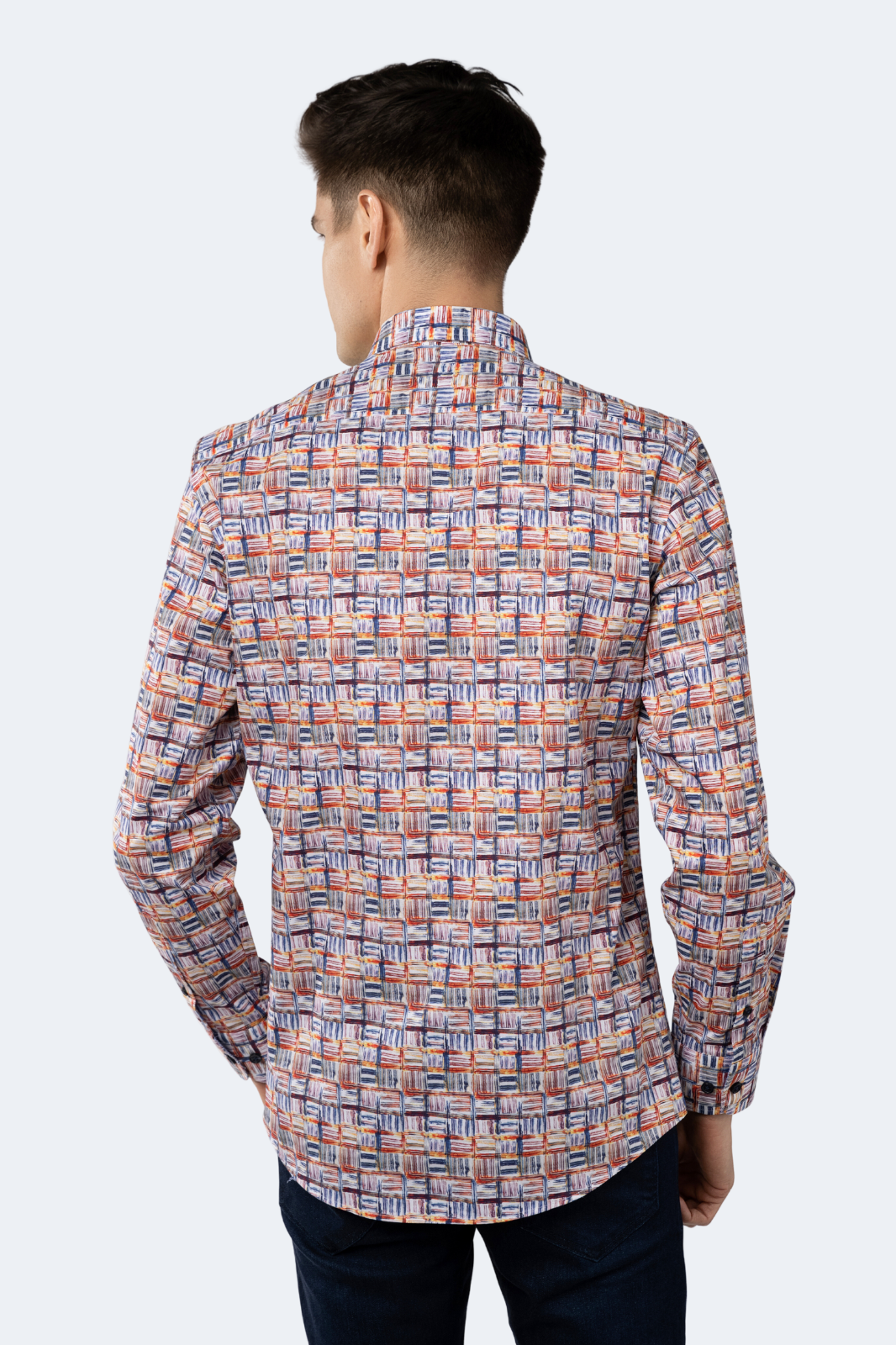 Leo Multicolor Crisscross Boxes Shirt