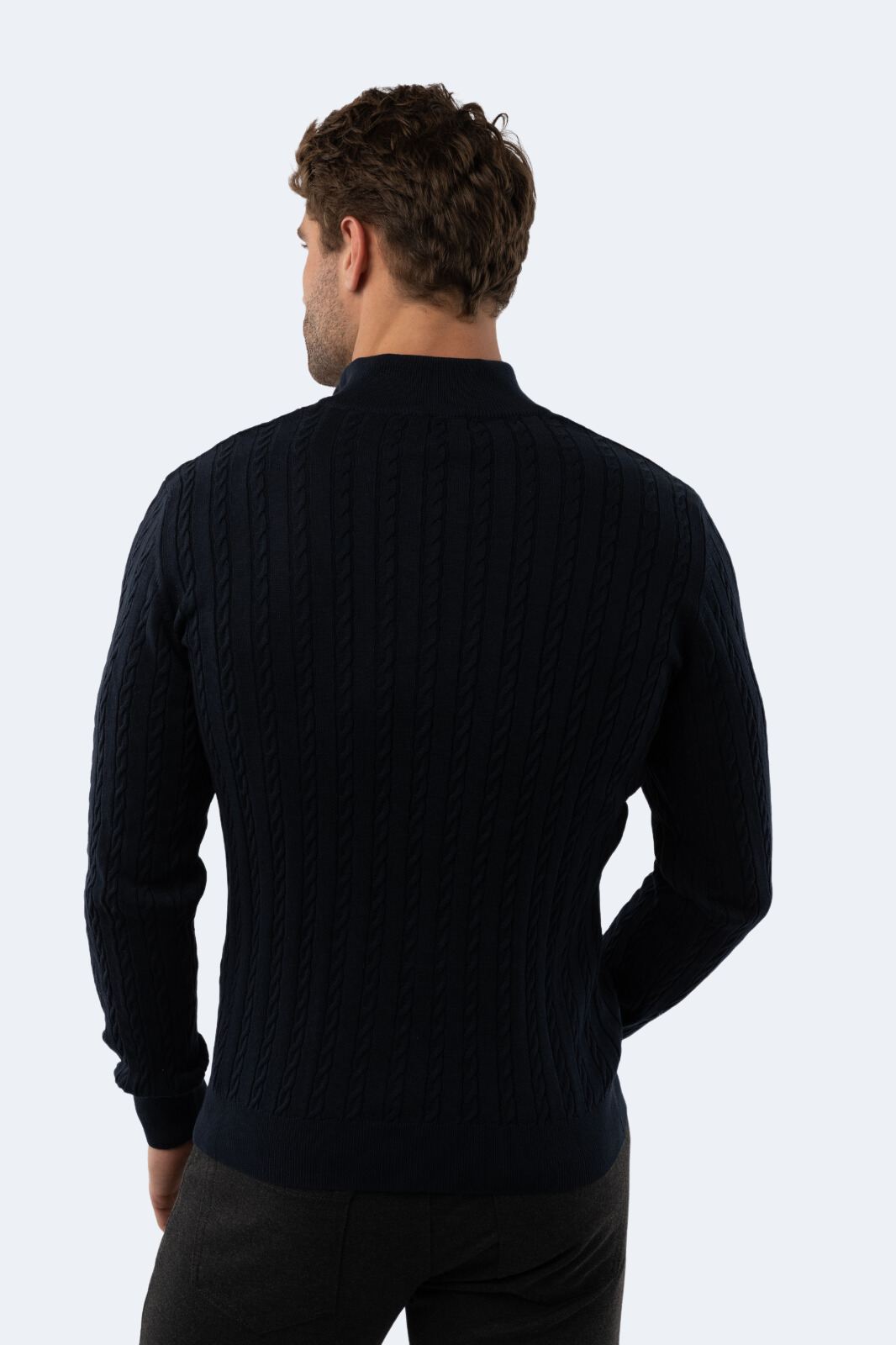 Navy Knit Quarter Zip