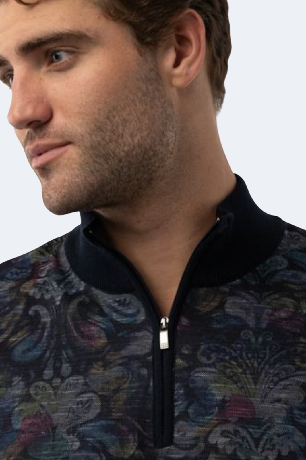 Navy Paisley Quarter Zip