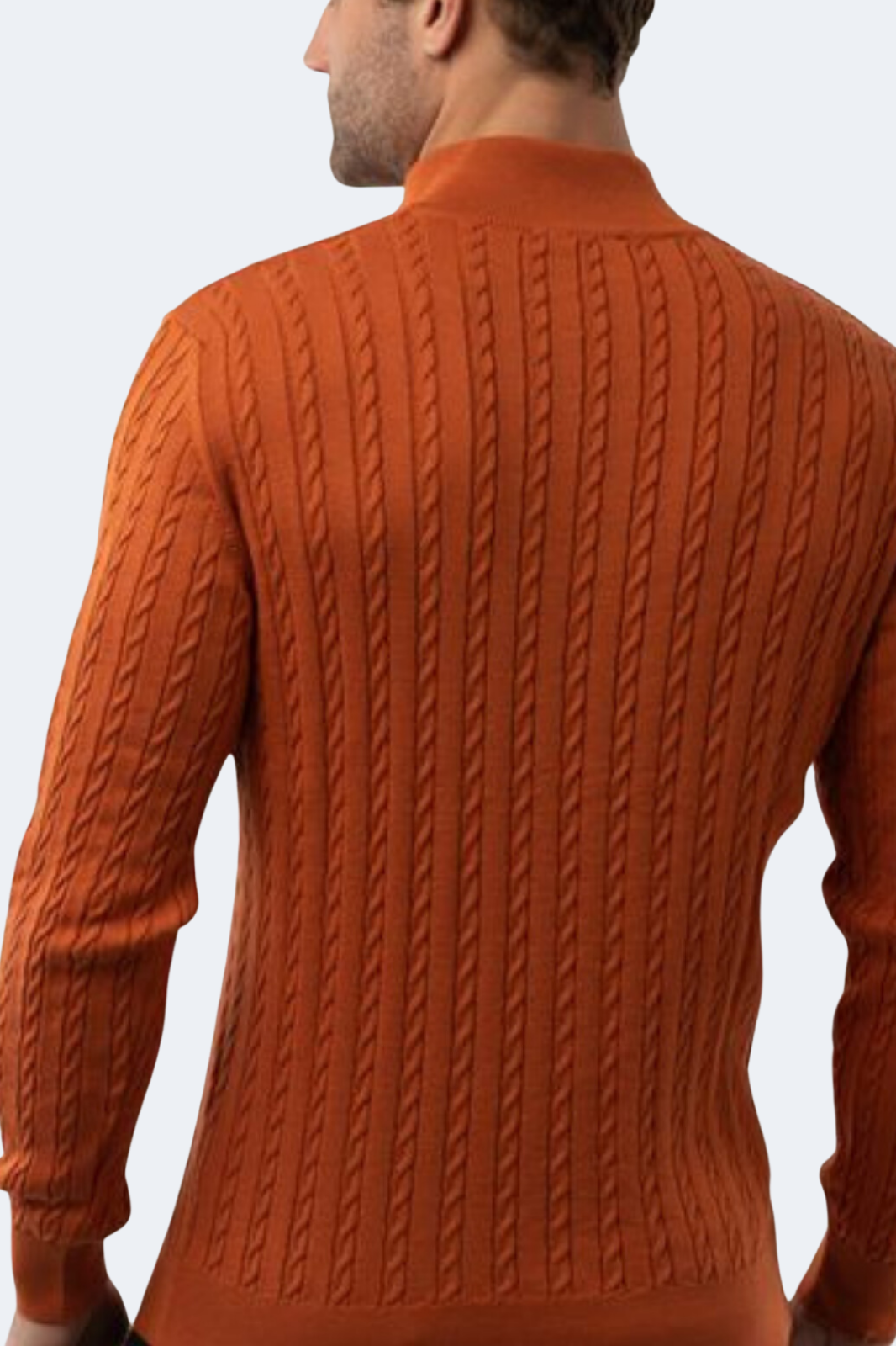 Orange Knit Quarter Zip