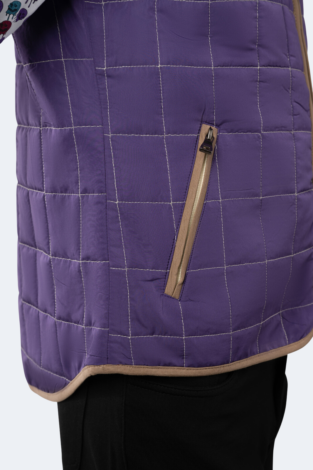 Purple Quilted Zip Up Vest