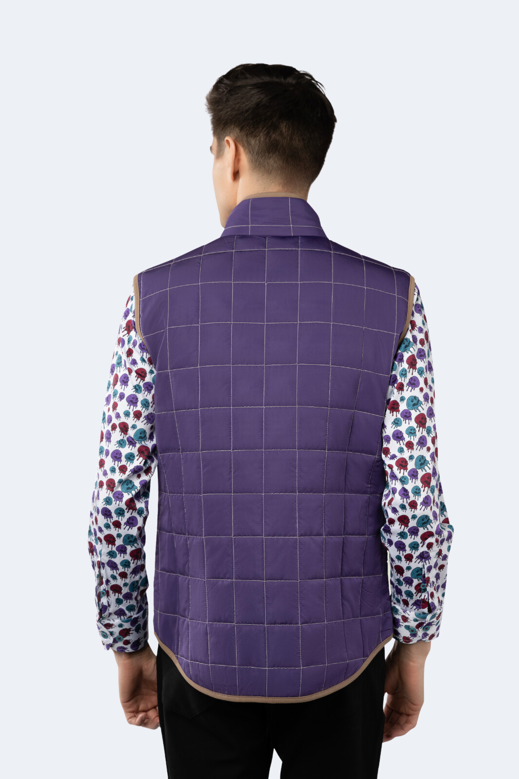 Purple Quilted Zip Up Vest