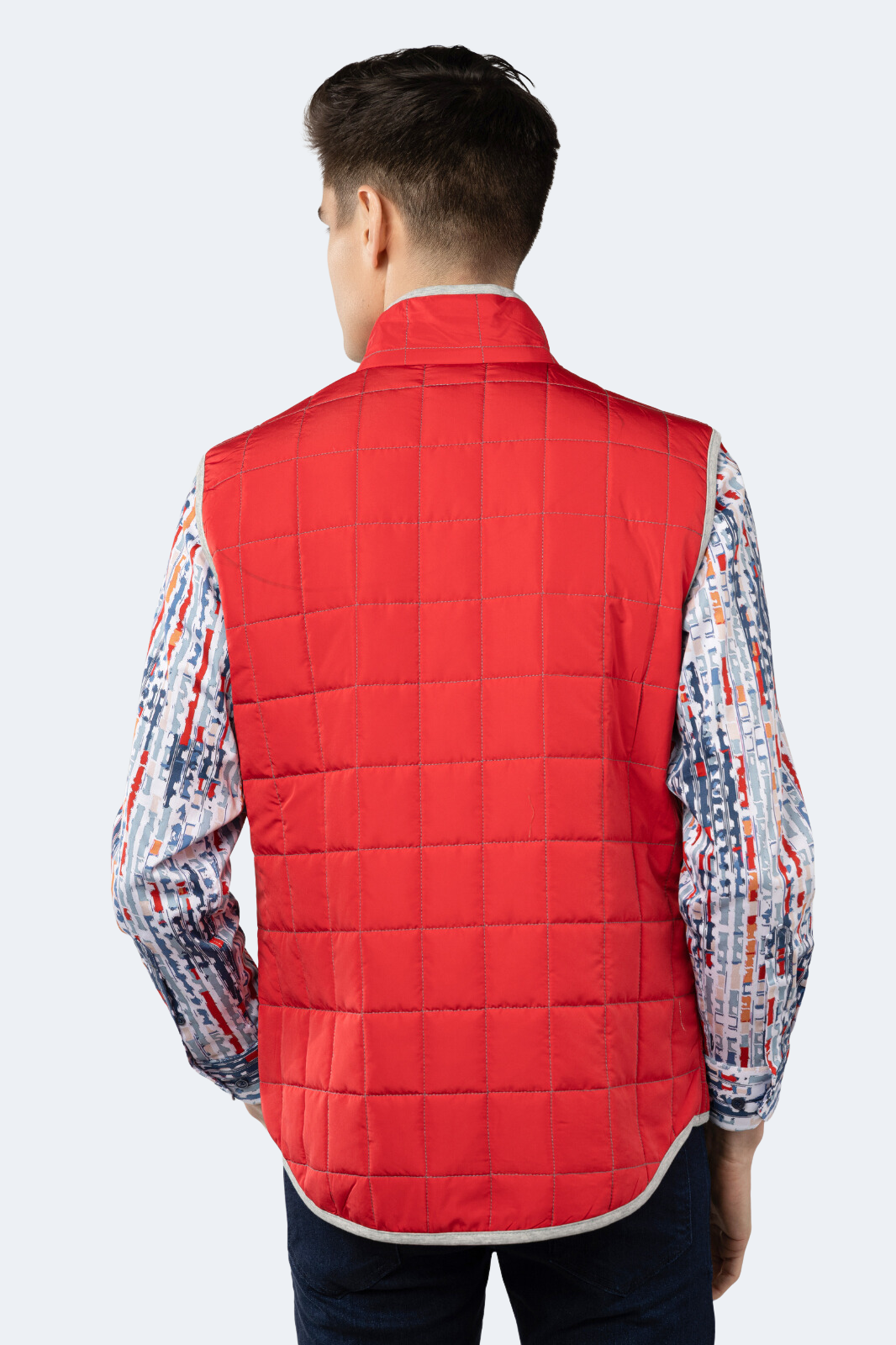 Red Quilted Zip Up Vest