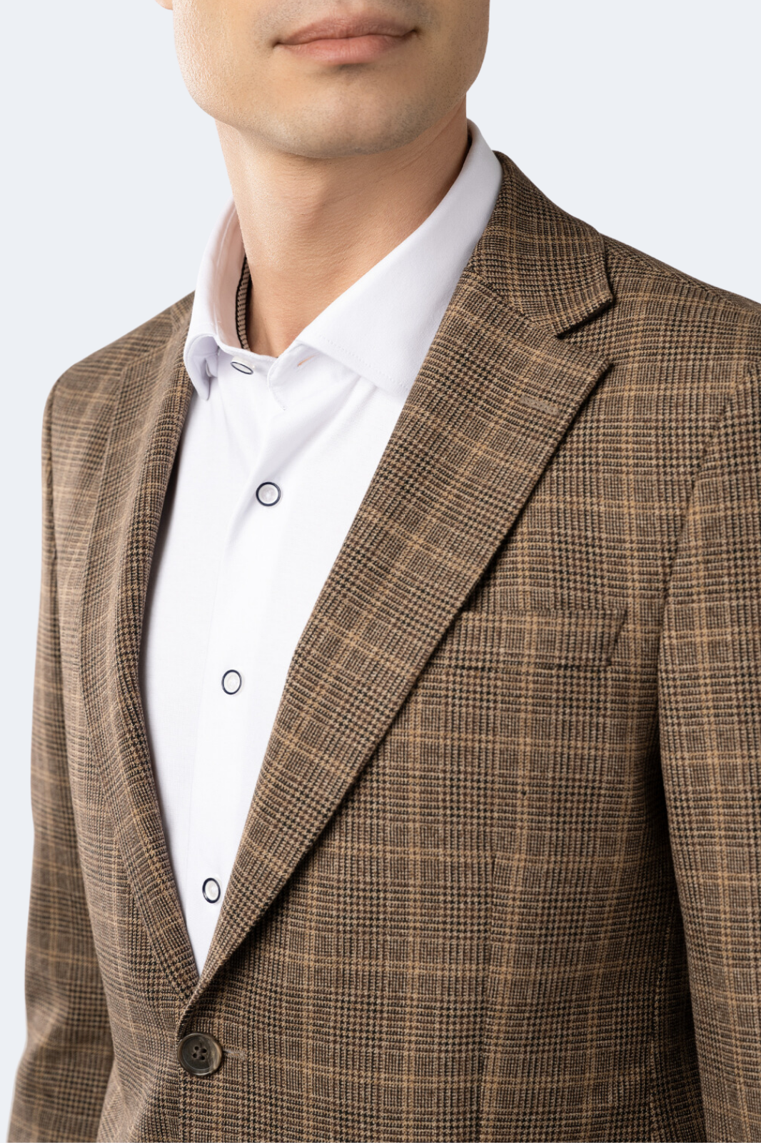 Tan and Black Houndstooth Plaid Sport Coat