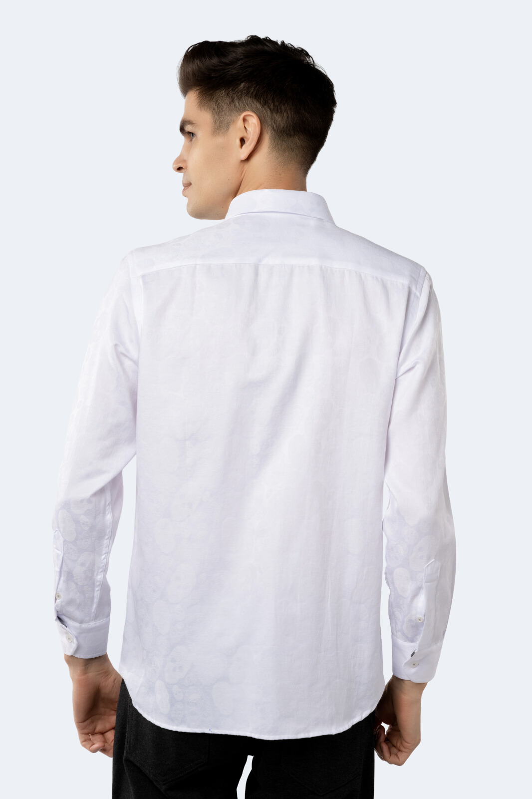 White on White Jacquard Skulls Shirt