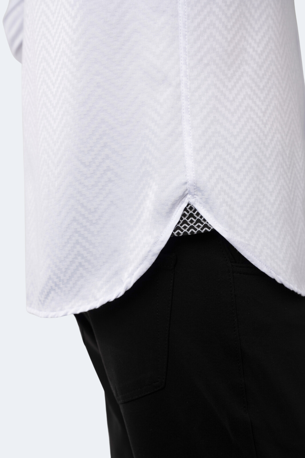 White on White Jacquard Tetris Box Shirt