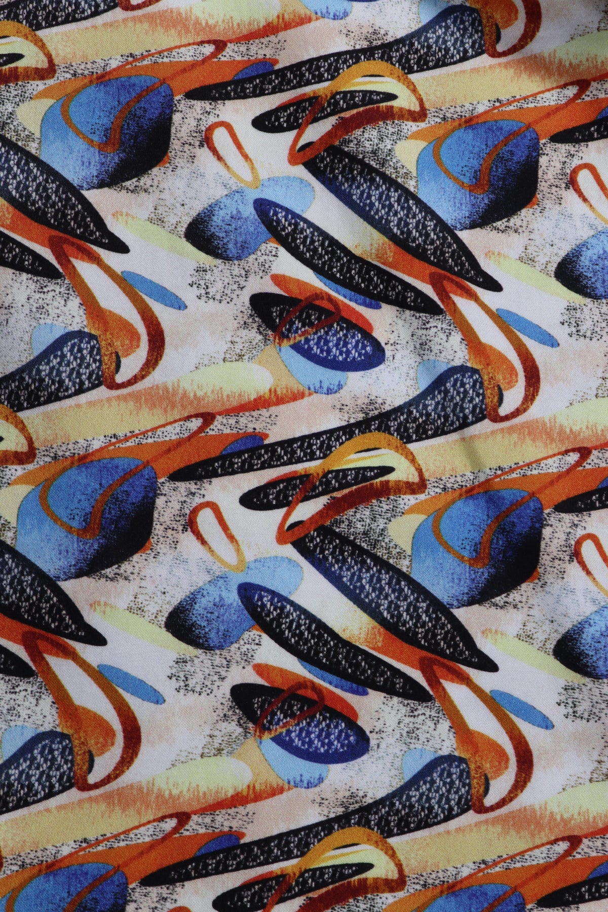 White, Orange, Navy and Yellow Oblong Shapes Shirt