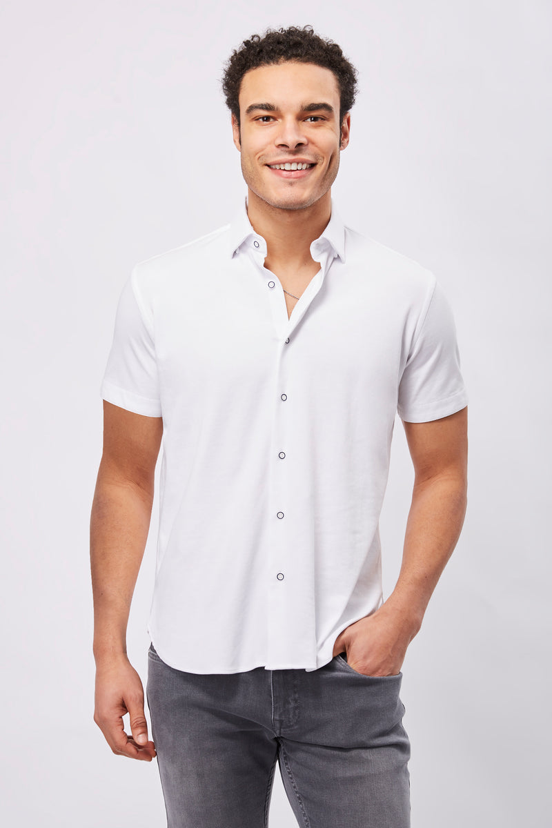 Max Colton White Short Sleeve Jersey Knit