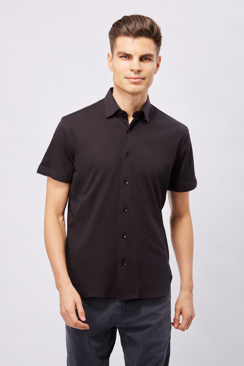 Black Short Sleeve Jersey Knit
