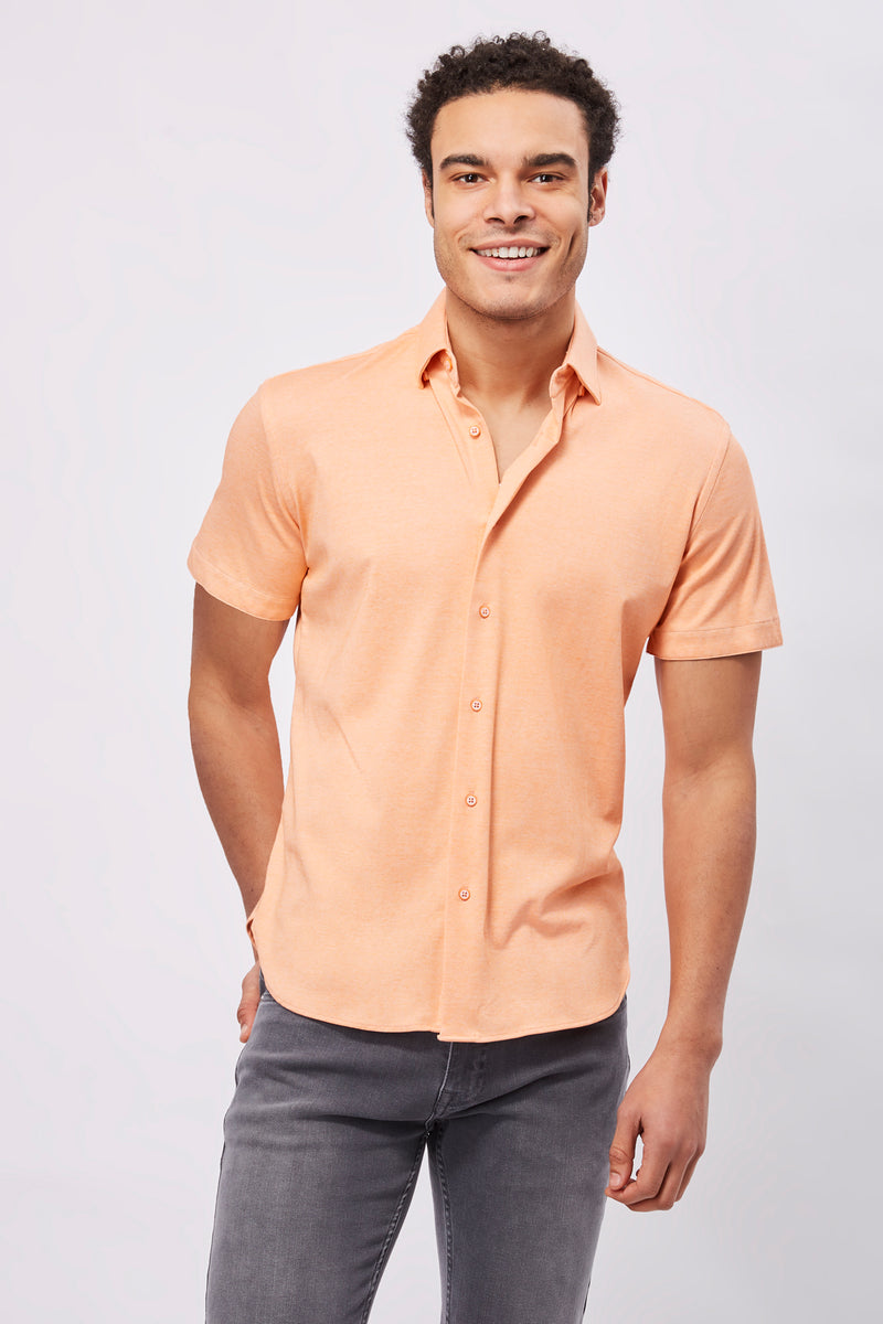 Melon Orange Short Sleeve Jersey Knit