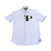 Navy and White Waffle Check Short Sleeve Jersey Knit