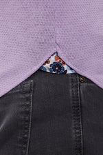 Purple Honeycomb Short Sleeve Jersey Knit