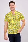 Yellow with Green Vespas Short Sleeve Jersey Knit