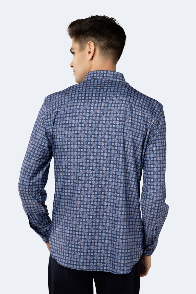 Navy with Stone, Lilac and Light Blue Circular Shirt
