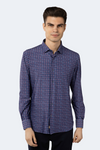 Royal Blue, Red and White Check Box Shirt