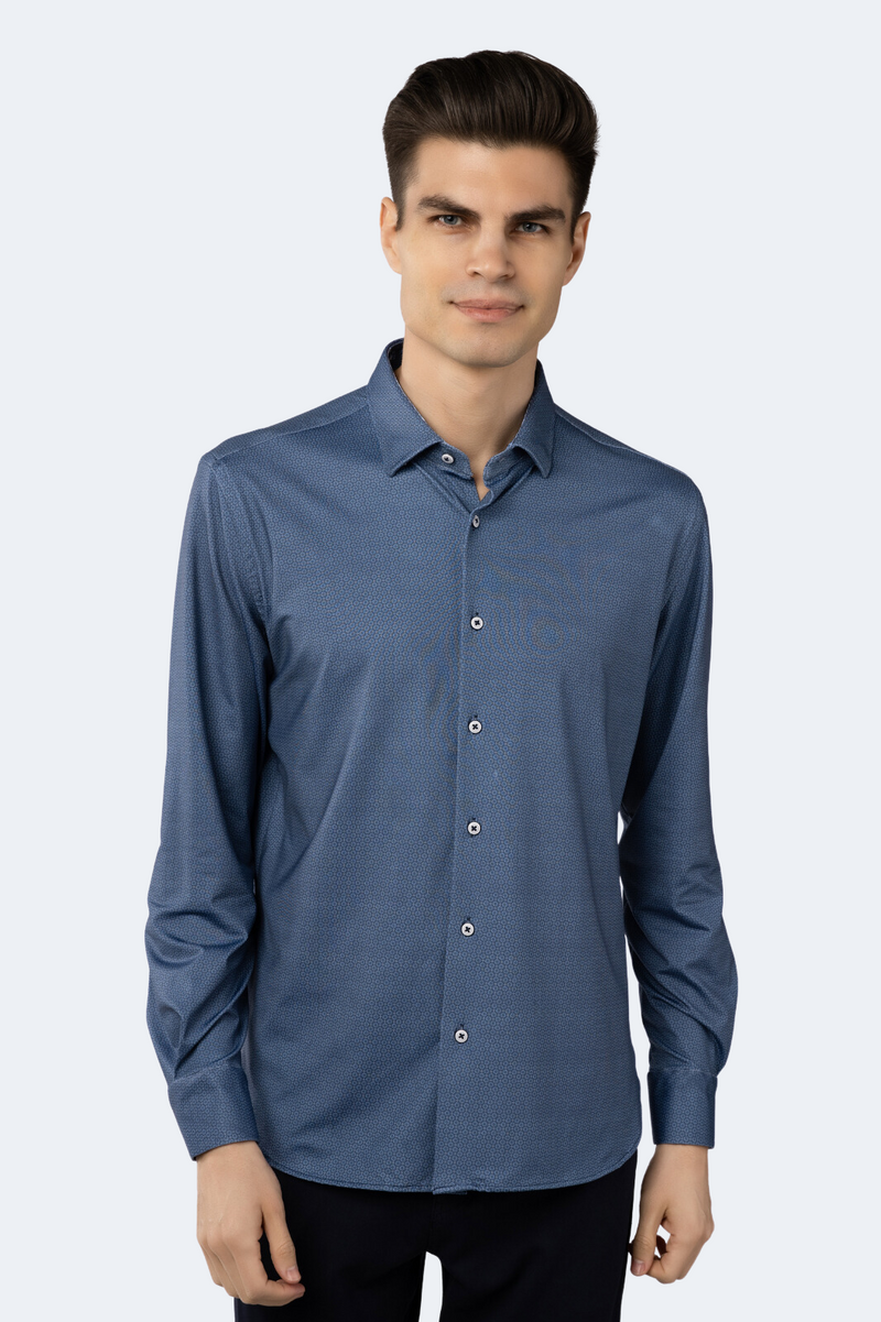 FW23 Steel Blue with Blue Floral Shirt