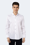 White on White Self Stripe Jacquard Shirt